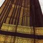 Kaapi Kottai Brown pure silk body with gold zari butta detail