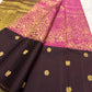 Cocoa brown pure silk Kanchipuram saree with gold zari floral jaal – drape view