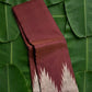 Cinnamon brown handwoven Kanchipuram pure silk saree with ettukol antique copper zari border — Idam Living