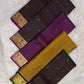 Mustard Yellow Handwoven Pure Silk Kanjivaram Zari Kattam Saree with Coffee Brown Peacock Border – border detail view