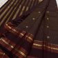 Coffee brown Kanjivaram saree with silk thread zari border