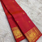 Vermilion Coral pure silk Kanjivaram saree — gold butta