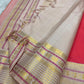 Coral Red Handwoven Pure Silk Kanjipuram Saree with Mayil Chakram Butta and Ganga Jamuna Border