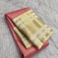 Coral Rose Pink Handwoven Pure Silk Kancheepuram Saree with Zari Kattam Checks and Warm Ivory Border