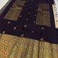 Tissue silk Kanjipuram saree with grape purple pallu