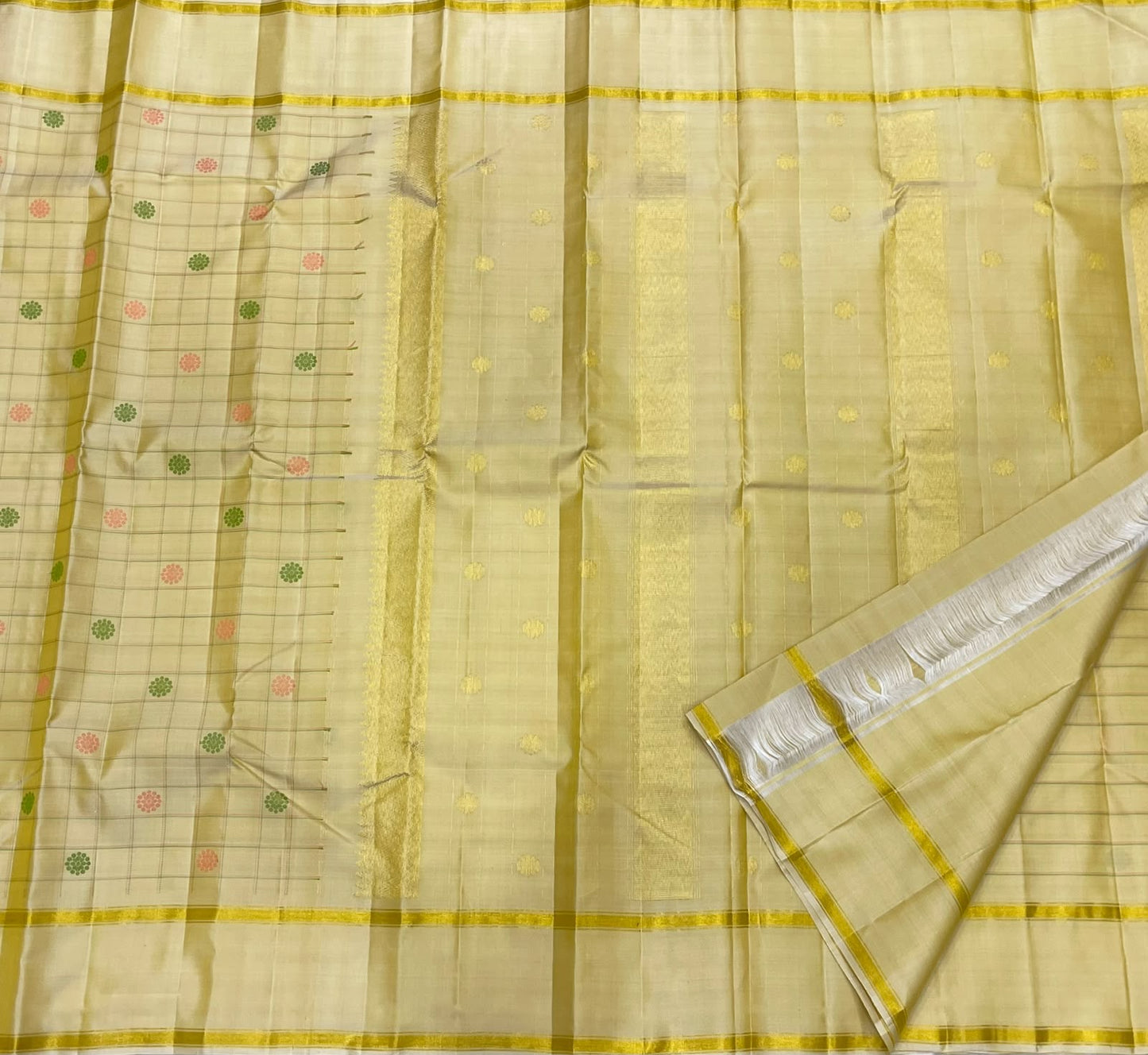 Gold zari border detail