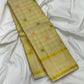 Cream Kanchi Kattam Kanchipuram saree folded, full view