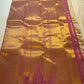 Cream Kanjivaram pure silk saree Ettukol weave