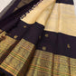 Kanchipuram cream tissue silk Butta saree with grape border