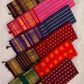 Crimson Kanchipuram silk saree with petite mayil chakram butta and maroon-brown pallu — Idam Living