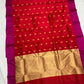 Handwoven red Pattu Silk Chanderi