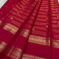 Crimson Kancheepuram silk saree with Rettapet weave and Maanga butta zari detail — Idam Living