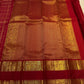Deep Crimson Handwoven Pure Silk Kancheepuram Zari Kattam Saree with Rich Gold Border