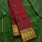 Arakku red handwoven Kanchipuram pure silk saree with kamalam butta and vanasringaram korvai border — Idam Living