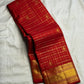 Self-border varisaipet with gold zari on crimson red Kanjeevaram pure silk saree — Idam Living