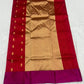 Crimson red Chanderi with vivid purple border