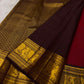 Forest green selvedge edge on arakku red Kanjivaram Kanchipuram pure silk saree — Idam Living