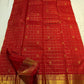 Rich gold zari pallu on crimson red pure silk Kanchipuram saree — Idam Living