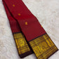 Arakku red Kanjivaram silk saree border detail with vanasringaram gold zari motifs — Idam Living
