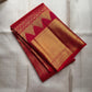 Crimson Red Handwoven Pure Silk Kanjipuram Saree with Vairaoosi and Gold Zari Border