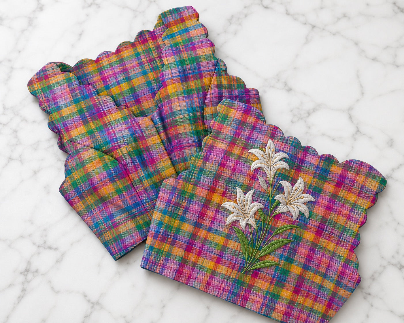 Custom Made Multicolor Checks pure Handwoven  cotton Blouse (Made to Measure)