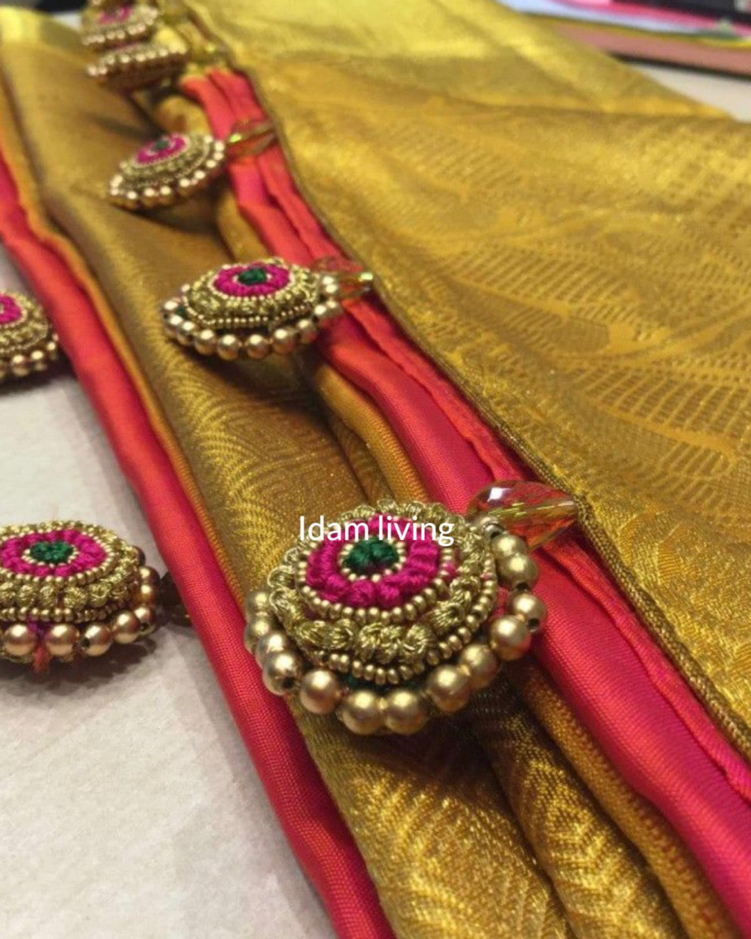 Custom Handmade Saree Tassels – Personalized Designs for Kanchipurams ,  chanderis and banarasi Silk Sarees