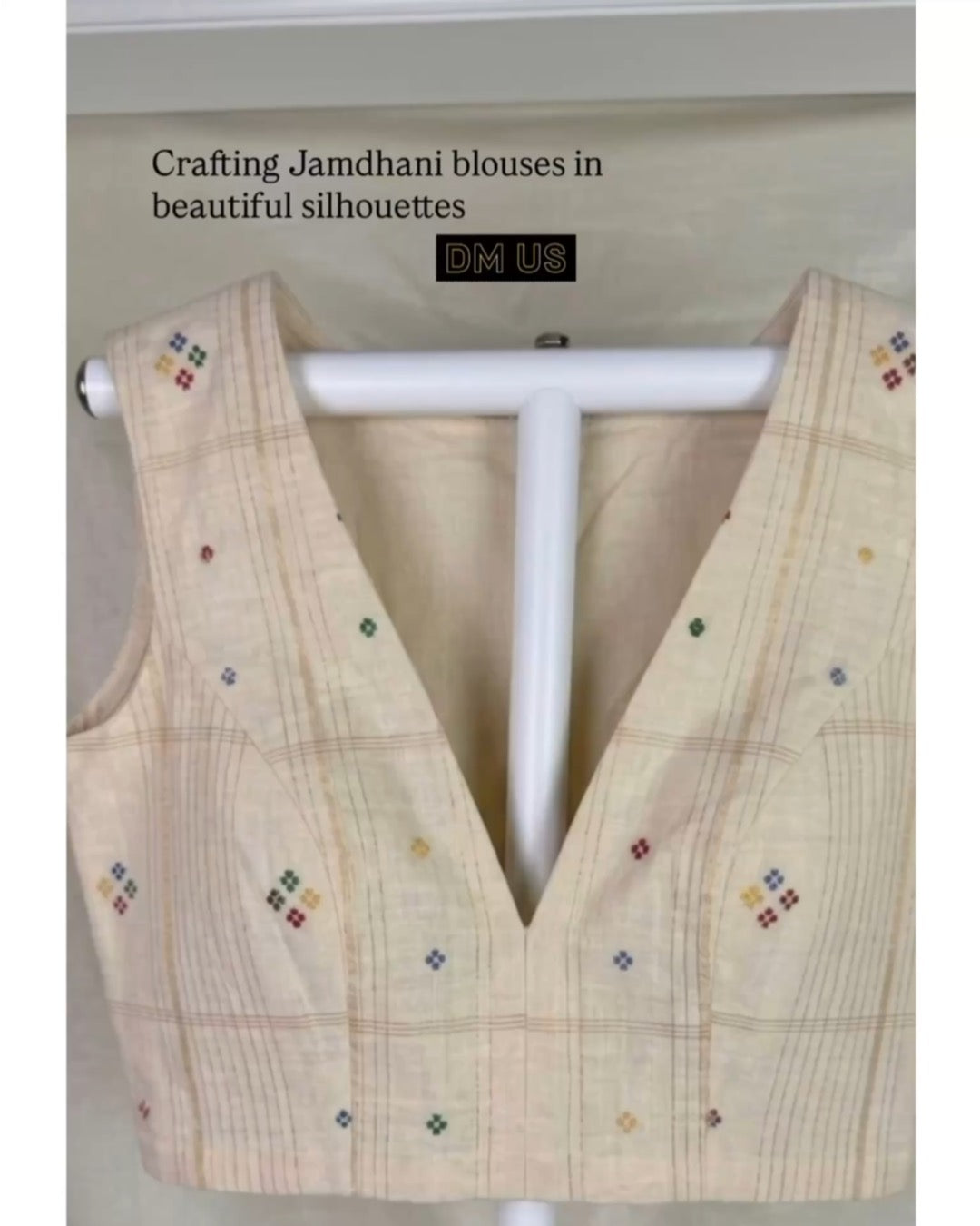 Custom Jamdhani Blouse | Handwoven Fabric  Saree Blouse | Made to Measure