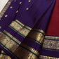 Royal purple Rettapet border with peacock-inspired gold zari bands, Arakku Red Kanjivaram saree – view 10