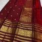 Arakku Red Varisaipet border with multiple warm gold zari ornamental registers on pure silk saree.