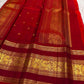 Dark Chocolate Brown and Deep Red Handwoven Pure Silk Kancheepuram Saree with Vanasringaram Mayil Border