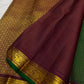 Gold zari kattam checks on deep forest-green pure silk Kanchipuram saree