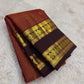 Dark Maroon and Gold Handwoven Pure Silk Kanchi Pattu Saree with Kamalam Butta Jaal and Rettapet Border