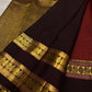 Dark Maroon and Gold Handwoven Pure Silk Kanchi Pattu Saree with Kamalam Butta Jaal and Rettapet Border