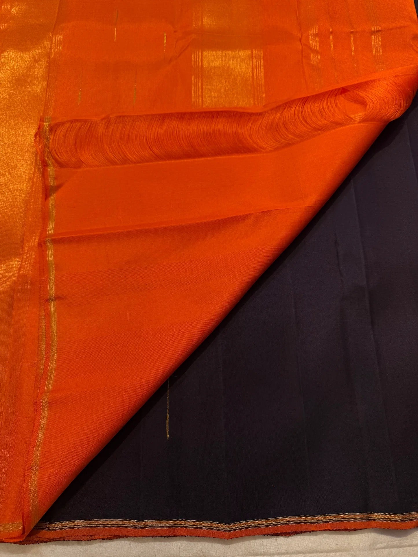Deep Paaku Brown Handwoven Pure Silk Kanjipuram Saree with Malli Moggu Zari Buttas and Burnt Orange Border