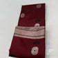 Full drape view of Deep Burgundy Pure Silk Chanderi Saree