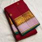 Deep Arakku red butta pure silk Kanjipuram saree with elephant zari and mauve border – view 2