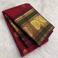 Deep Arakku Red Pure Silk Kanchipuram Butta saree with grand Kamalam gold zari border