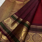 Deep Arakku Red Kanchipuram silk saree with petite scattered gold zari buttas