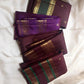 Royal Purple Handwoven Pure Silk Kancheepuram Rettapet Saree with Zari Floral Border – border detail view