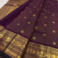 Aubergine Kanchipuram saree with Mayil zari border