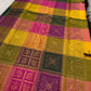 Deep Aubergine Kanjivaram silk saree, body weave texture close-up — Idam Living