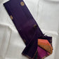 Deep Aubergine Kanjivaram silk saree, border close-up detail — Idam Living