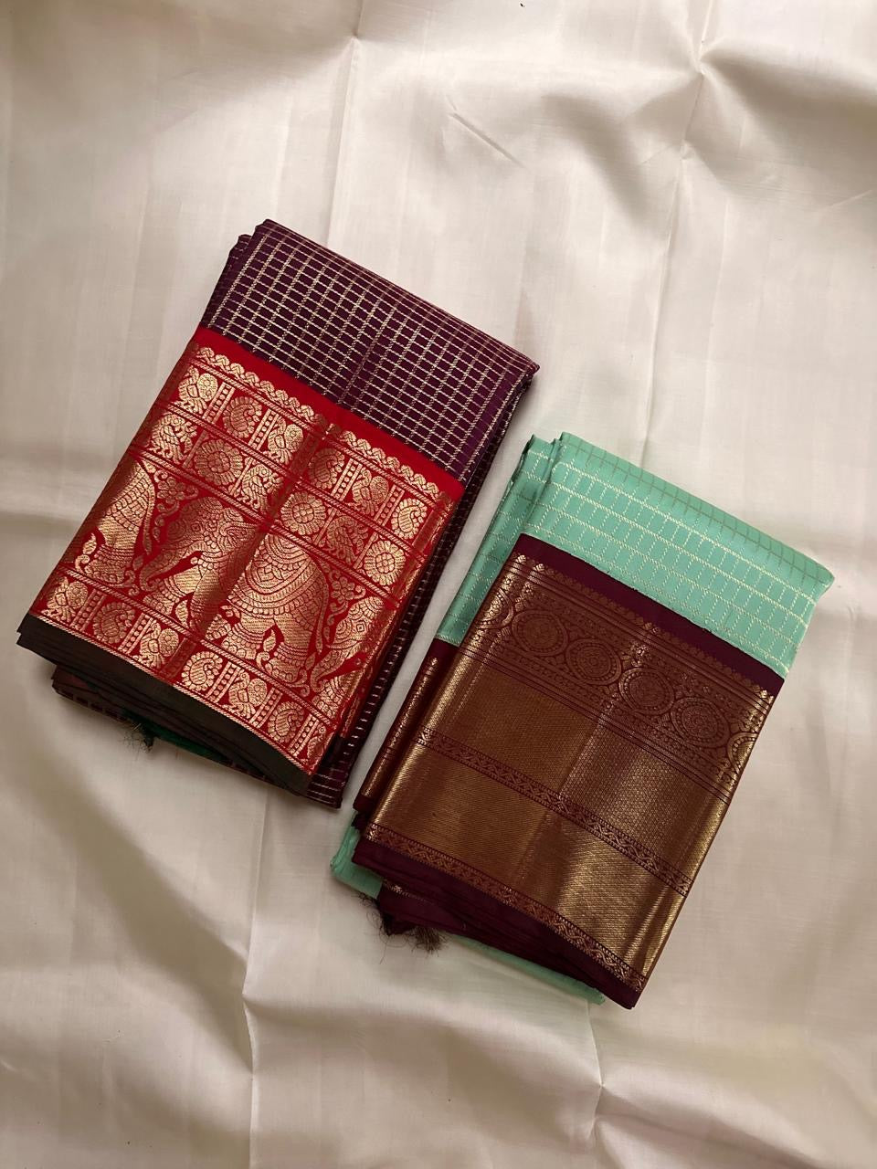 Pure Silk Kanchipuram ZK saree with intricate Yanai motif border