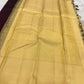 Deep aubergine Kanchipuram silk saree with butter yellow pallu, pallu view