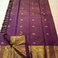Royal Violet Handwoven Pure Silk Kanjeevaram Vairaoosi Saree with Gold Zari Buttas