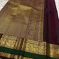 Kanchipattu silk saree in korvai with deep berry pink border weave traditional zari detail