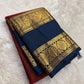 Deep Brick Red KanchiPattu silk saree — full front view, rettapet weave — Idam Living