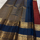 Deep Brick Red KanchiPattu silk saree, floral vine motif close-up — Idam Living