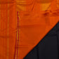 Handwoven Kanchipuram Butta saree in Kanchana Deep Brown with Thirushnam Orange with distinctive traditional silk colouring