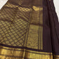 Deep Brown Kanchipuram Butta saree with Kodi-Valli antique-gold zari border